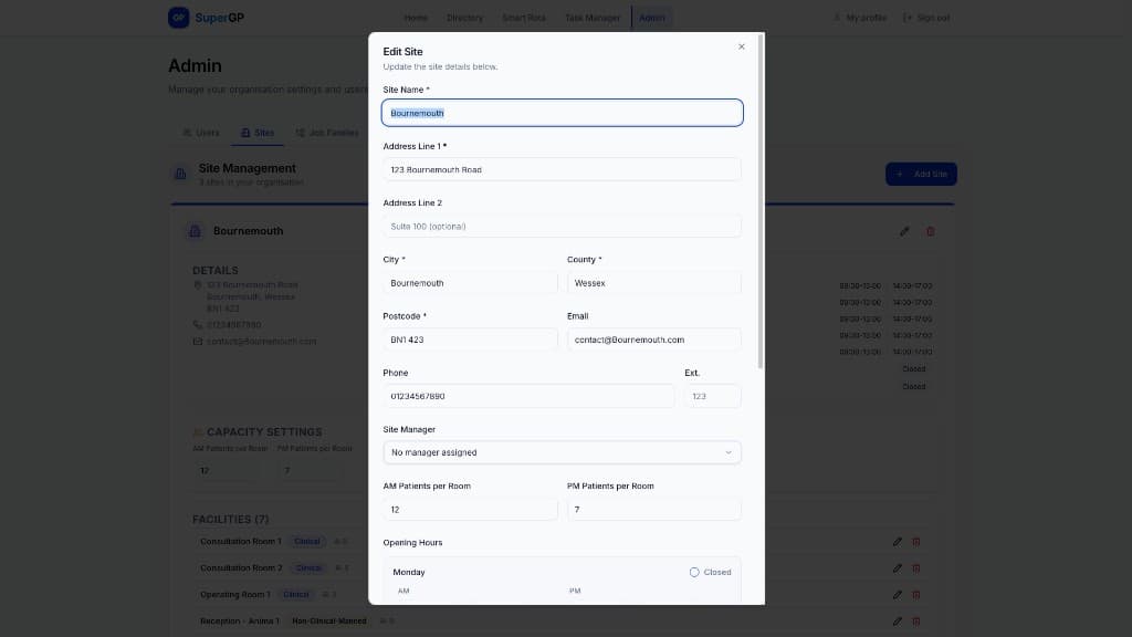 SuperGP multi-location operations view