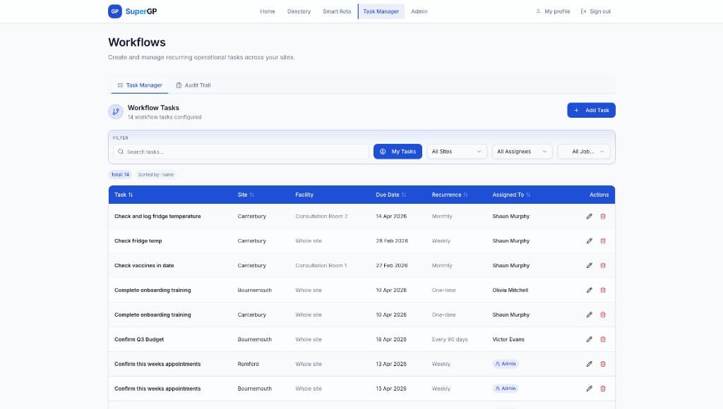 SuperGP task manager